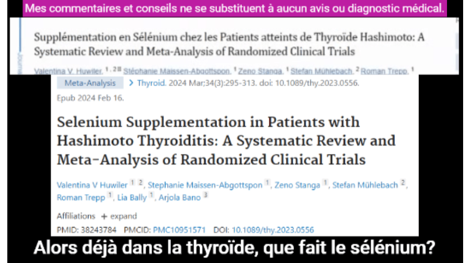 Supplémentation en sélénium chez les patients atteints de thyroïdite de Hashimoto. Une revue systématique et méta-analyse des essais contrôlés randomisés