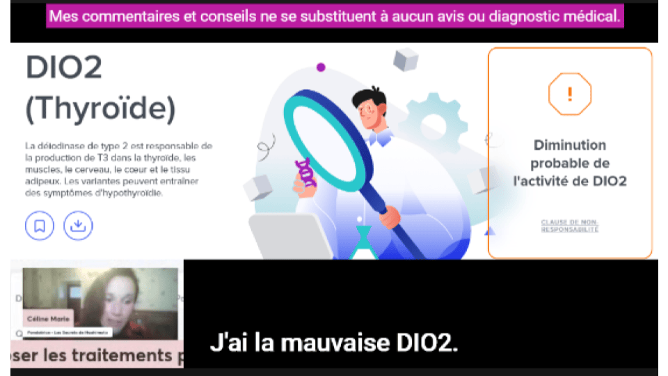 Hashimoto maladie: polymorphisme DIO2 mauvaise conversion Exemple de mon rapport Selfdecode